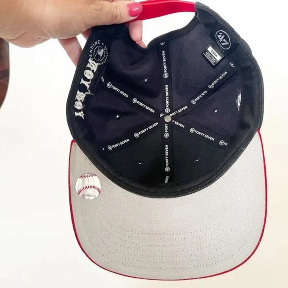 Boston Red‎ Sox '47 Brand Navy Blue Captain MLB Sure Shot Patch Snapback Hat Cap